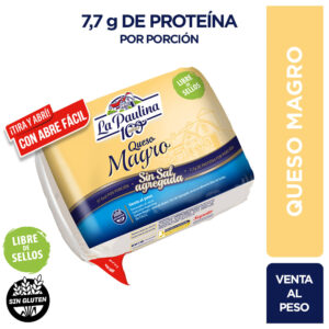 Queso magro sin sal La Paulina fraccionado x kg.