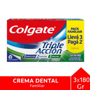 Pack Pasta Dental Colgate Triple Acción 180 G 3 uni