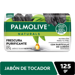 Jabón de tocador Palmolive Naturals frescura purificante carbón 125 grs