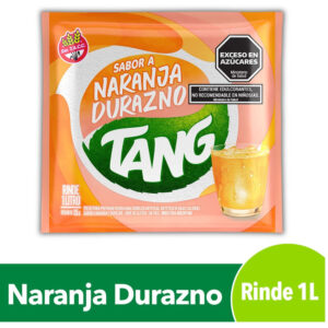 Jugo en polvo Tang naranja durazno en sobre 15 g.