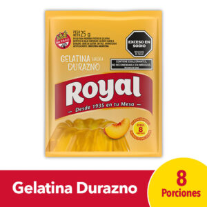 Gelatina Royal sabor durazno 25 g.