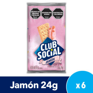 Galletitas crackers Club Social sabor jamón x6 23.5 grs