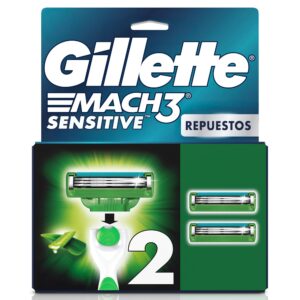 Repuestos de afeitar Gillette Mach3 Sensitive 2 repuestos con aloe piel sensible
