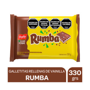 Galletitas chocolate rellena de vainillas Rumba x3 330 grs