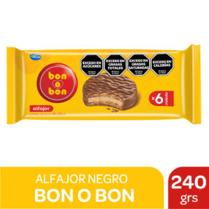 Alfajor de chocolate Bon o Bon x6 240 grs