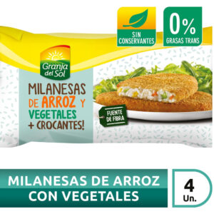 Milanesa Granja del sol de arroz y vegetales 4 uni