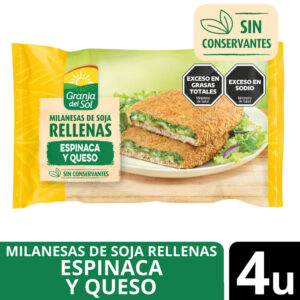 Milanesa de soja Granja de sol rellena espinaca y queso 380 g.