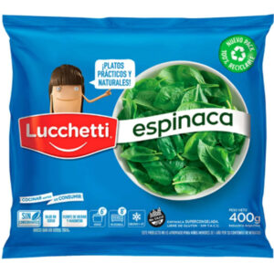 Espinaca Lucchetti en bolsa 400 g.