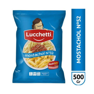 Fideos mostacholes N52 Lucchetti rayado 500 g.