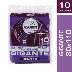 Bolsas para residuos Asurín gigante 80x110cm x 10 u.