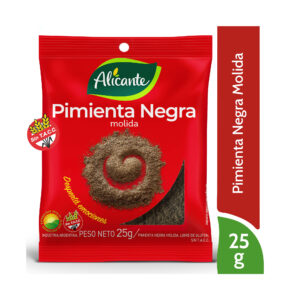 Pimienta negra Alicante molida sobre 25 g.