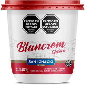 Queso crema entero San ignacio en pote 480 g.