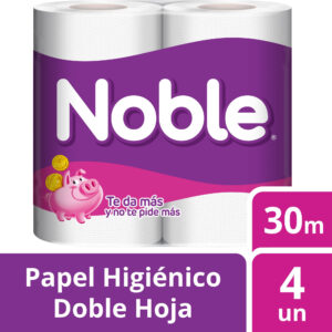 Papel higiénico Noble doble hoja 30 mts 4 uni
