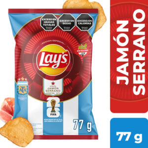 Papas fritas sabor a jamón serrano Lays 77 g.