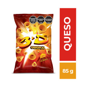 Tubitos de harina de maíz sabor queso 3D mega queso 85 g.