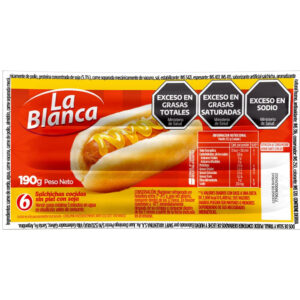Salchichas sin piel LA blanca fp x6 uni