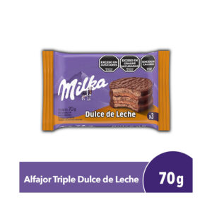 Alfajor triple Milka dulce de leche 70 g.