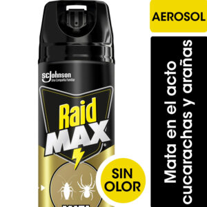 Mata cucarachas y arañas Raid max sin olor en aerosol 360 cc.
