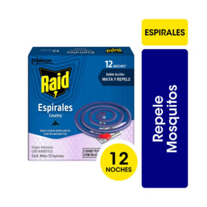 Insecticida Raid Repele Mosquitos Country Fresh en Espiral 12 uni