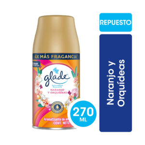 Aromatizante de Ambientes Automático Glade Naranjo Y Orquídeas Repuesto 175 grs