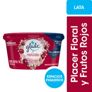 Aromatizante de ambientes Glade mini gel hogar placer floral y frutos rojos 70 g.