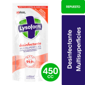 Limpiador líquido desinfectante Lysoform multisuperficies repuesto 450 ml.