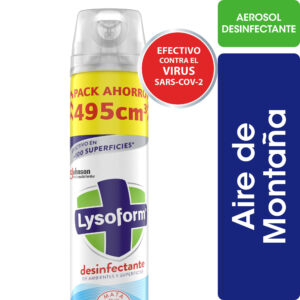 Desinfectante de ambientes y elimina olores Lysoform original en eerosol 495 ml.