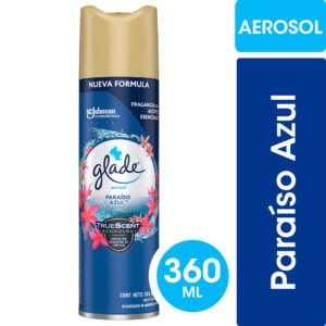 Aromatizante de ambientes Glade paraíso azul en aerosol 360 ml.