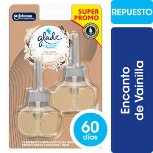 Aromatizante de ambientes Glade aceites naturales vainilla repuesto x2 21 ml.