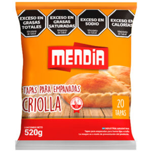 Tapas para empanadas Mendia criollas 20 u.