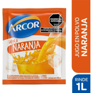 Jugo en polvo Arcor de naranja 15 grs