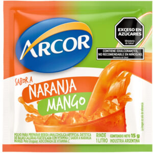 Jugo en polvo Arcor de naranja mango 15 grs