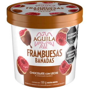 Frambuesas bañadas Aguila chocolate con leche 150 grs