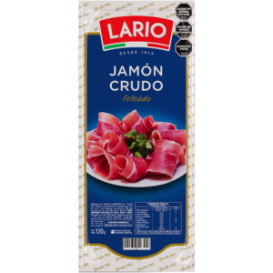 Jamón crudo feteado Lario 120 g.