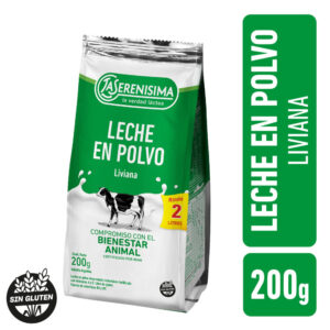 Leche en polvo descremada fortificada La Serenísima 200 g.