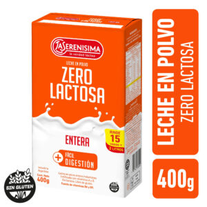 Leche en polvo La serenísima zero lactosa 400 g.