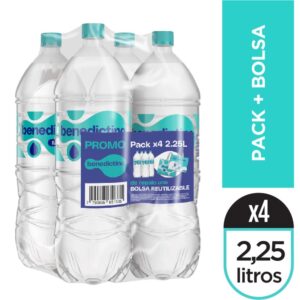 Pack agua Benedictino x4 2.25 lts + bolsa