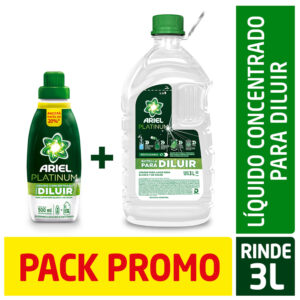 Jabón concentrado Ariel Platinum Botella 500 ml + bidón 3 lts