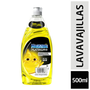 Detergente Magistral Platinum Limón Amarillo Botella 500 ml