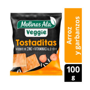 Tostadas veggie Molinos Ala arroz garbanzos y maíz 100 grs