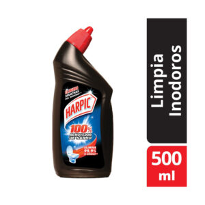 Gel limpiador desinfectante para inodoros Harpic 100% removedor de sarro 500 ml.