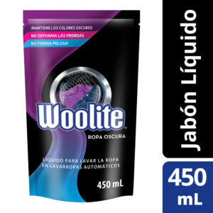 Detergente para ropa oscura Woolite baja espuma dp 450 cc.