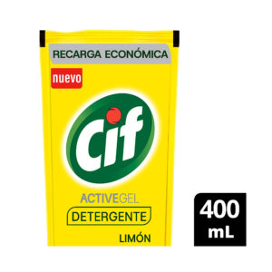 Detergente gel Cif Active limón dp 400 ml
