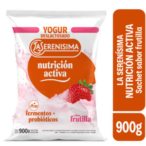 Yogur sachet deslactosado sabor frutilla La Serenísima Nutrición Activa 900 grs