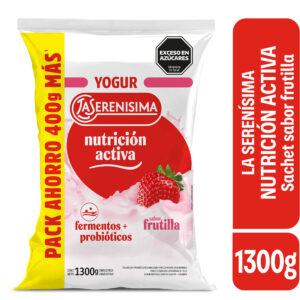 Yogur sachet entero sabor frutilla La Serenísima Nutrición Activa 1300 grs