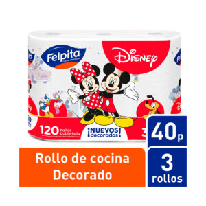 Rollo de cocina Disney Felpita 3 x 40 paños