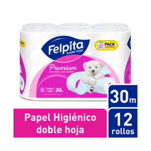 Papel higiénico doble hoja Felpita 30 mts 12 uni