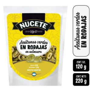 Aceitunas verdes en rodajas Nucete dp 220 grs