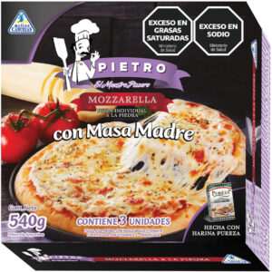 Pizza mozarella individual Pietro de masa madre 3 uni