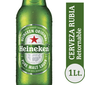 Cerveza rubia Heineken retornable 1 lt